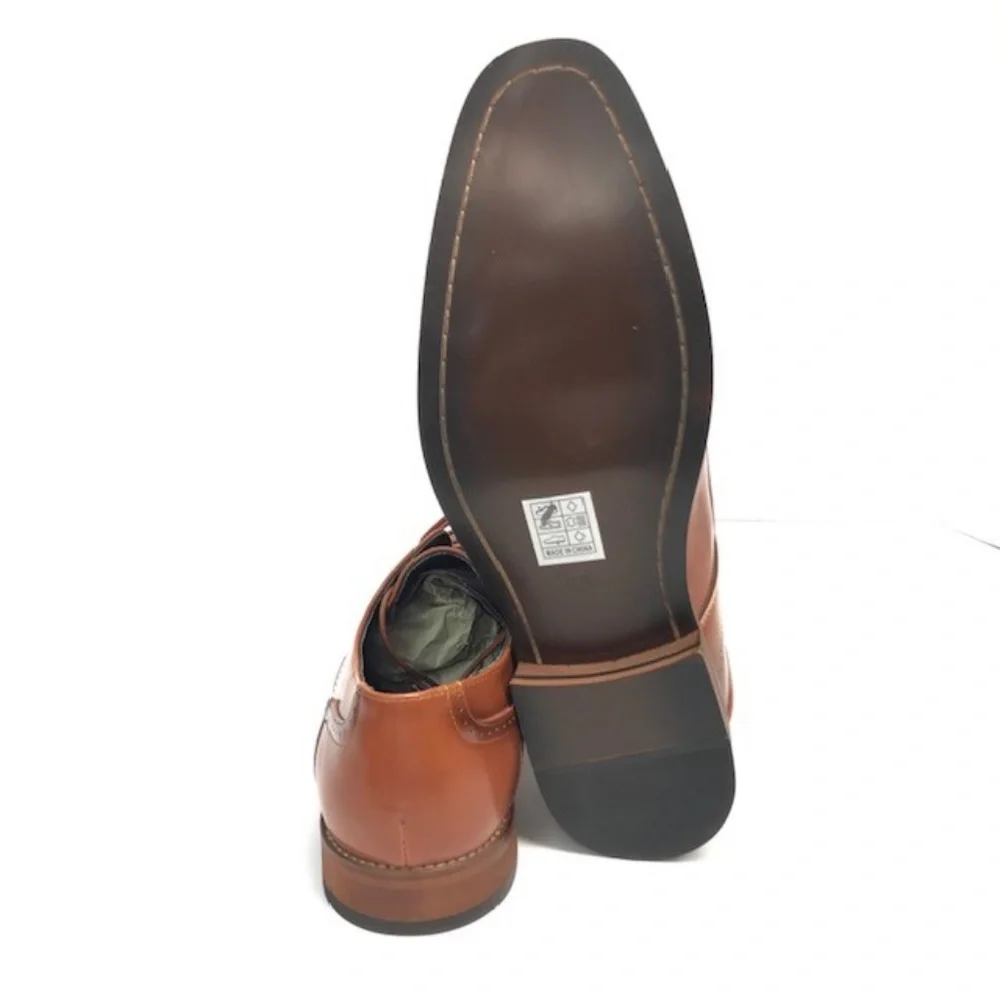 Amali Men's Tan Dress Shoes Oxfords Leather Lined Cap Toe Sizes 9.5 - 13